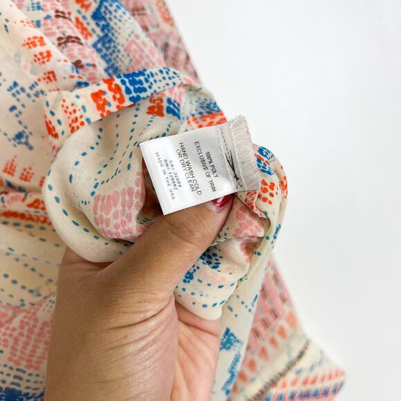 Anthropologie Dolan XS Melilla Peasant Blouse Top Popover Cream Pink - Picture 6 of 10